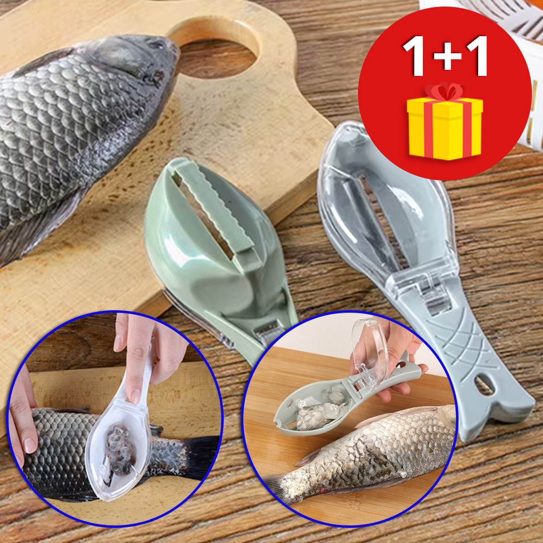 🐟 Curățător de Solzi Pește cu Recipient | Curățare Rapidă, Fără Mizerie, Fără Tăieturi! OFERTĂ 1+1 🎁 CADOU