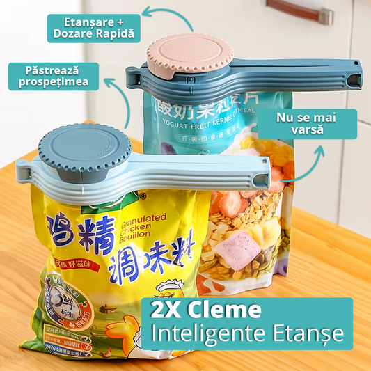 Clema Inteligentă pentru Pungi – Etanșare + Dozare Rapidă - Ofertă 1+1